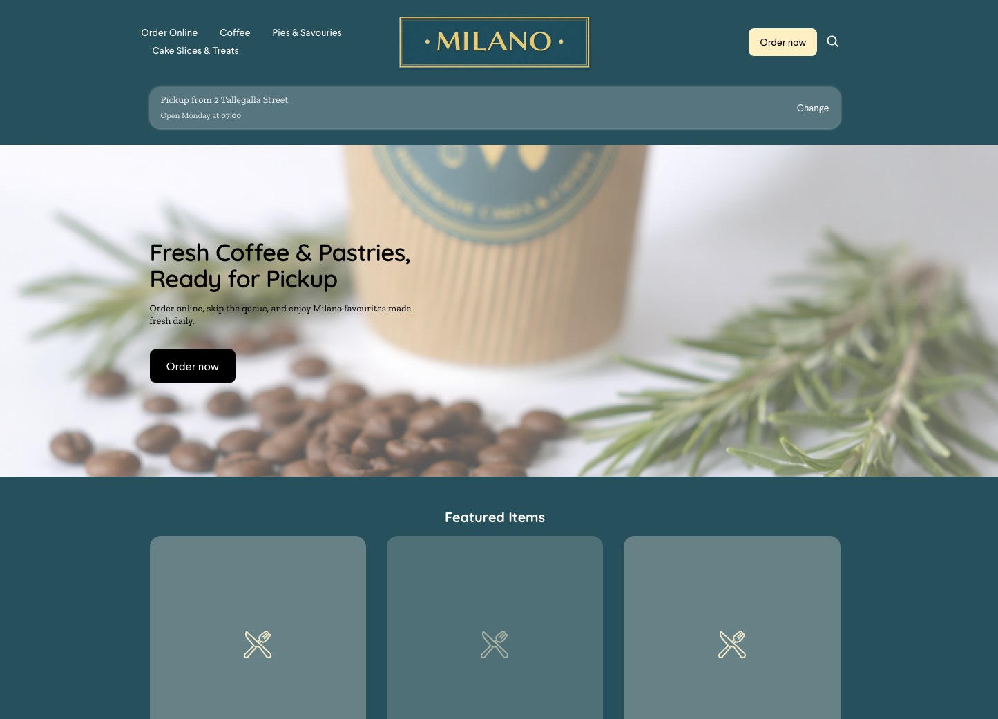 Milano Cakes Square website